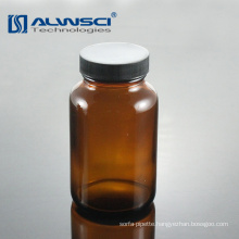 Wide mouth 60ML soda lime amber glass bottle for laboratory use